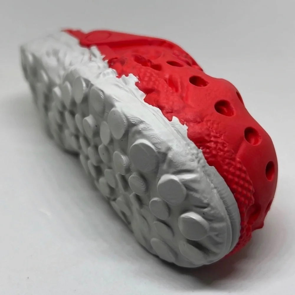 Red Natural Rubber Dog Chew Toy Slipper | Treat‎ Dispenser | 5x2 in